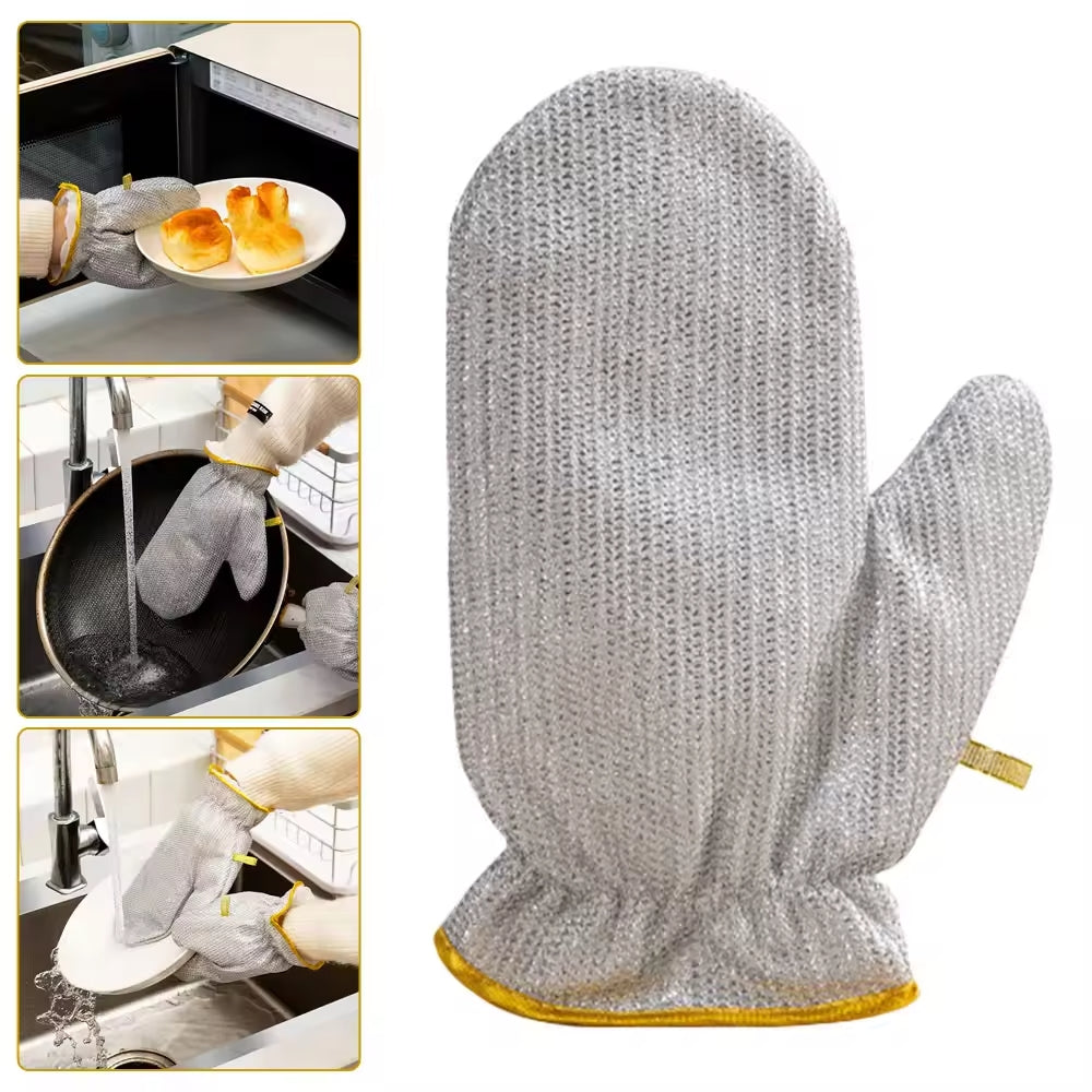 (Pair) Wire Dishwashing Gloves | Dishwashing Rags For Wet And Dry Non-scratch Wire Dish Cloths For Washing Dishes, Kitchen